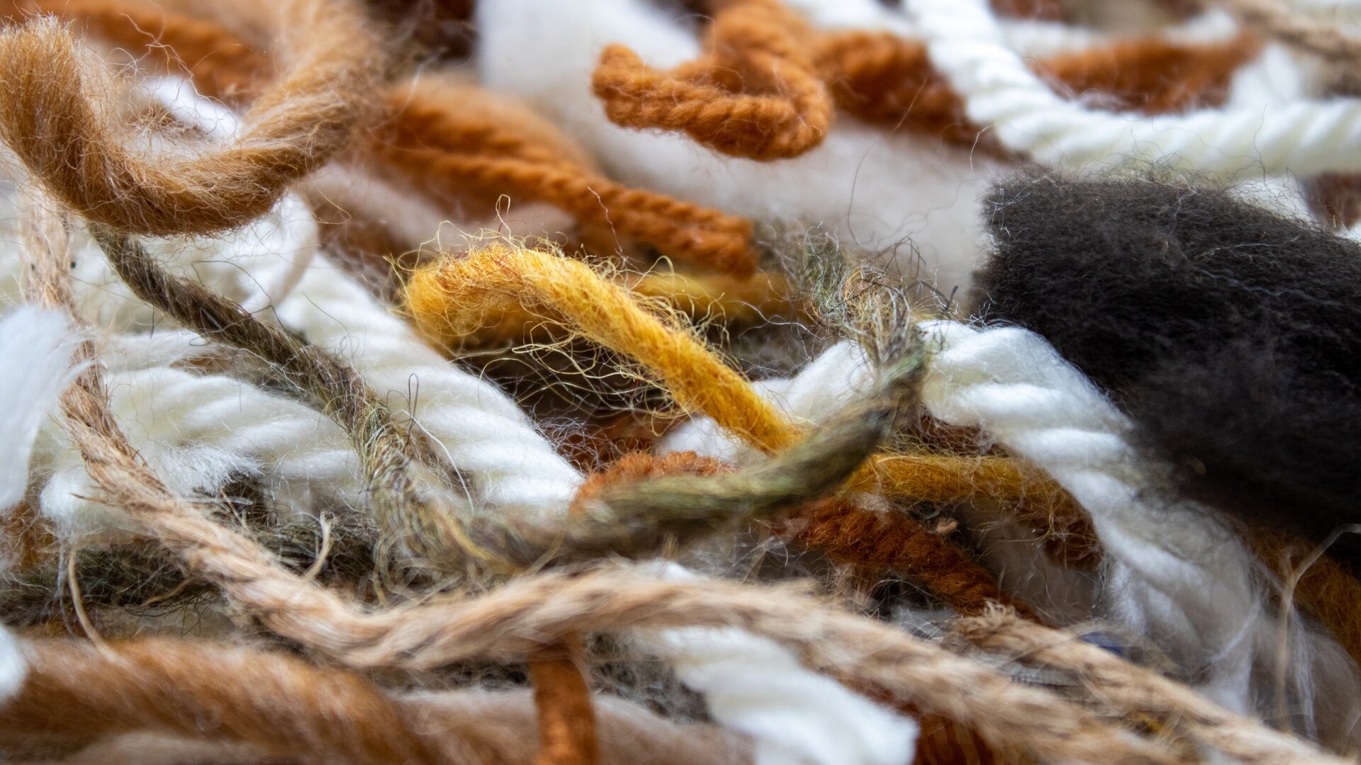 A collection of wool and textiles.